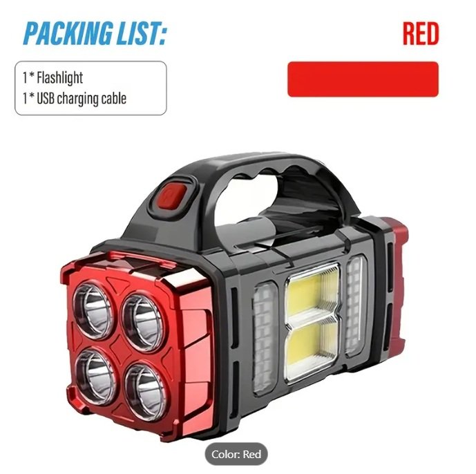 Multi-functional Solar Portable light, LED & COB Emergency light, USB charging, Front And Rear Dual Light illumination