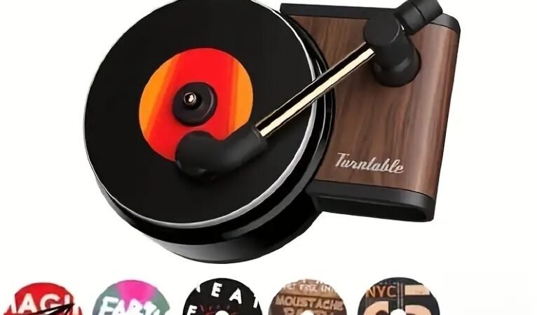 Air Freshener Phonograph Record Player Car Perfume Auto Air Vent Fragrance